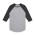 3/4 RAGLAN TEE  - GREY MARLE/ASPHALT MARLE