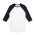 3/4 RAGLAN TEE  - White/Navy