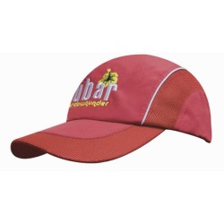 Spring Woven Fabric Cap with Mesh to Side Panels and Peak
