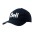 Spring Woven Fabric Cap with Wind Strap & Clip - Navy/White