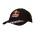 Brushed Heavy Cotton Cap with Racing Ribbon On Peak & Closure - Black