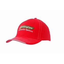 Brushed Heavy Cotton Cap with Contrasting Stitching and Open Lip Sandwich