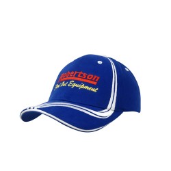 Brushed Heavy Cotton Cap with Waving Stripes on Crown & Peak