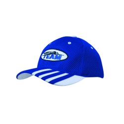 Sandwich Mesh Cap with Striping on Peak