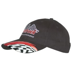 Brushed Cotton Cap with Swoosh & Check Embroidery