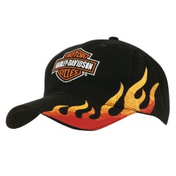 Brushed Heavy Cotton Cap with Flame Embroidery