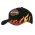 Brushed Heavy Cotton Cap with Flame Embroidery - Black