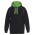JB's Contrast Fleecy Hoodie - Black/Pea Green