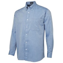JB's Long Sleeve Fine Chambray Shirt Lt Blue - 5XL