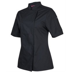 JB's Ladies Short Sleeve Snap Button Chefs Jacket