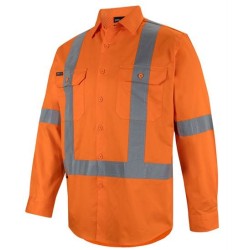 JB's Hi Vis (D+N) Long Sleeve 150G Cross Back Tape Shirt
