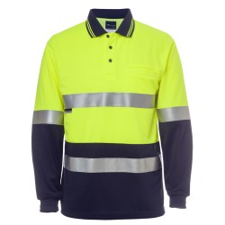 JB's HV L/S (D+N) COTTON BACK POLO ORANGE/NVY -5XL