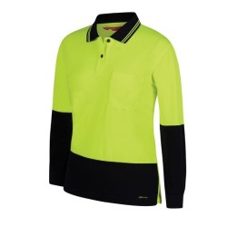 JB's Ladies Hi Vis Long Sleeve Comfort Polo