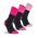 JB's Ladies Work Sock 3 Pack - Black/Mix Pink