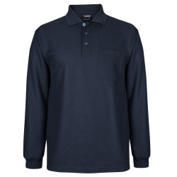 PODIUM L/S WAFFLE POCKET POLO 