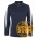 Podium Long Sleeve Bell Polo - Navy/White