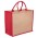 Large Eco Jute Tote - Natural,Red