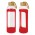 Eden Glass Bottle - Silicone Sleeve - Bottle: Clear. Sleeve: Red