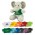 Elephant Plush Toy - Elephant: Grey/White