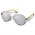 Aviator Mirror Lens Sunglasses - Bamboo - Sunglasses: Silver