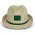 Bruno Fedora Hat - Natural/Kelly Green