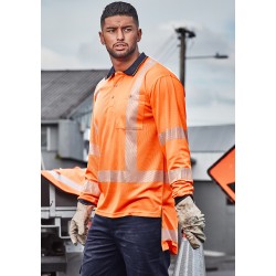 Mens TTMC-W23 Segmented Tape Long Sleeve Polo - ZH540