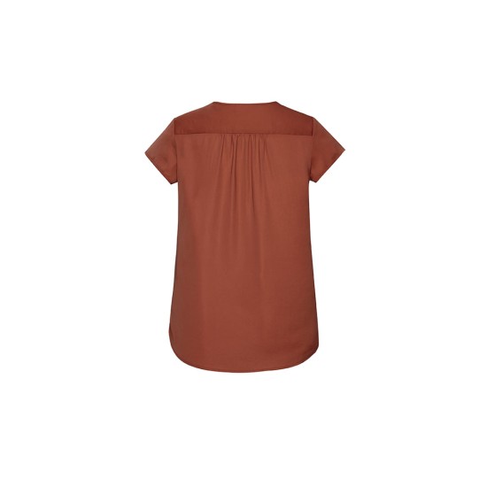 Womens Kayla V-neck Pleat Blouse - RB967LS Short Sleeve from Challenge Marketing NZ