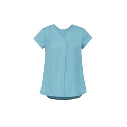 Womens Kayla V-Neck Pleat Blouse - RB967LS