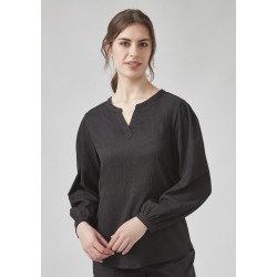 Womens Ruche Long Sleeve Blouse - RU568LL