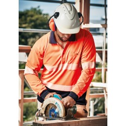 Unisex Hi Vis Segmented Tape Long Sleeve Polo-ZH530