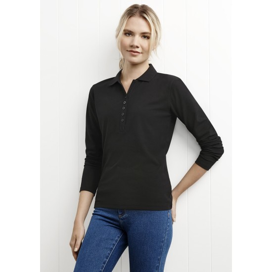 Crew Ladies L/S Polo - P400LL Womens from Challenge Marketing NZ
