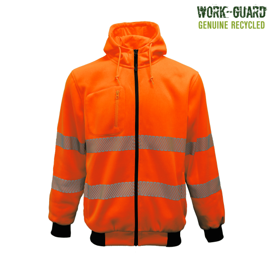 R503X Work-Guard Recycled Hi Vis Day/Night Zipped Hoodie