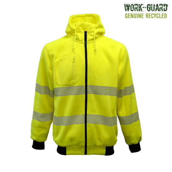 R503X Work-Guard Recycled Hi Vis Day/Night Zipped Hoodie